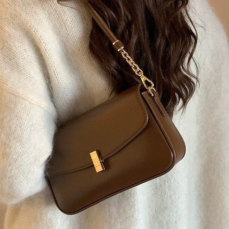 Women's Niche Golden Autumn Image Versatile Underarm Retro Women's Shoulder Bag