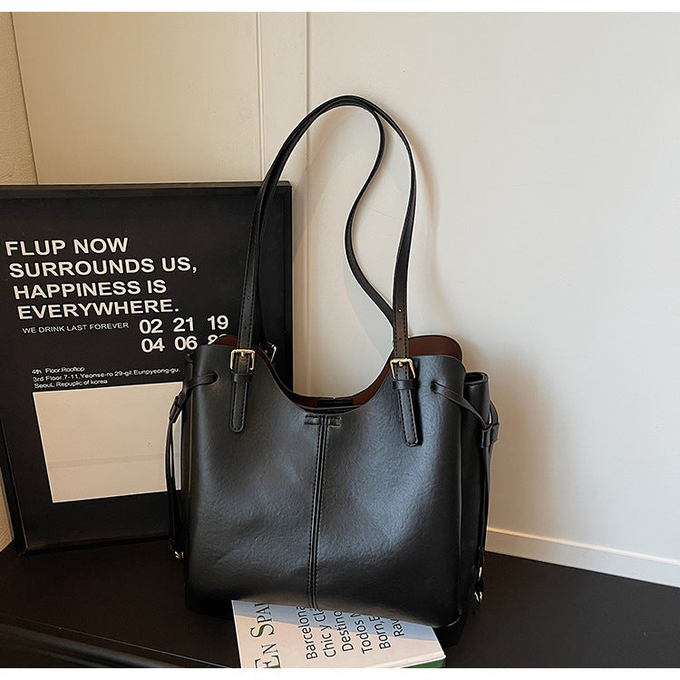 Women's Folding Big Advanced Texture Commuter Large Capacity Simple Women's Shoulder Bag