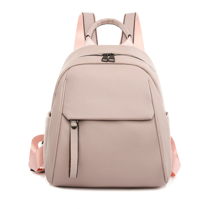 Women's Female Soft Leather Fashion Artistic Wind Women's Backpack