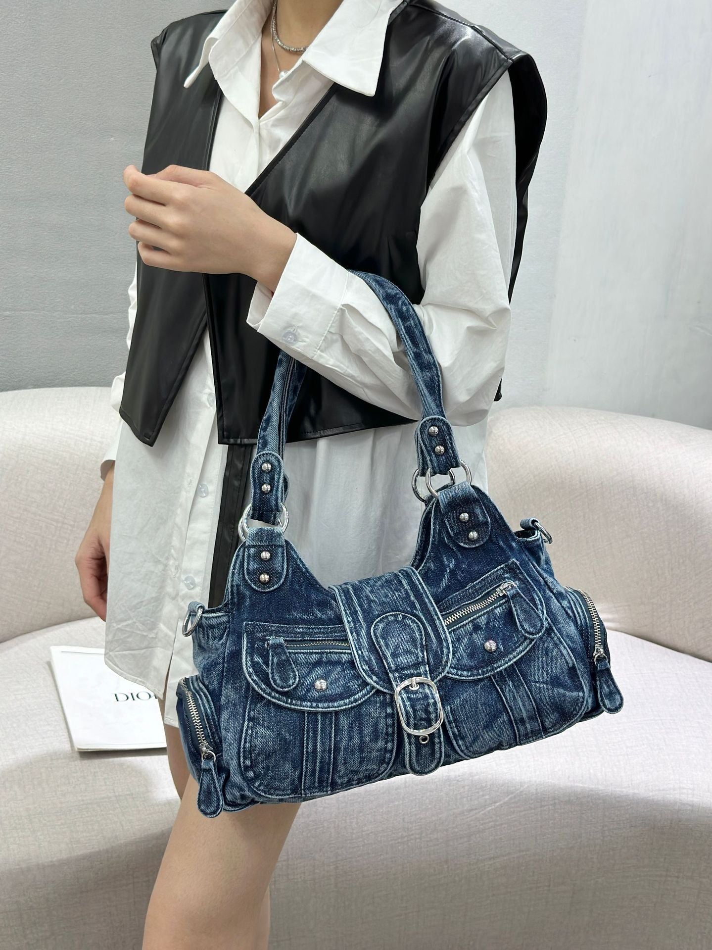Fashion Retro Denim Large Capacity Washing Water Bags
