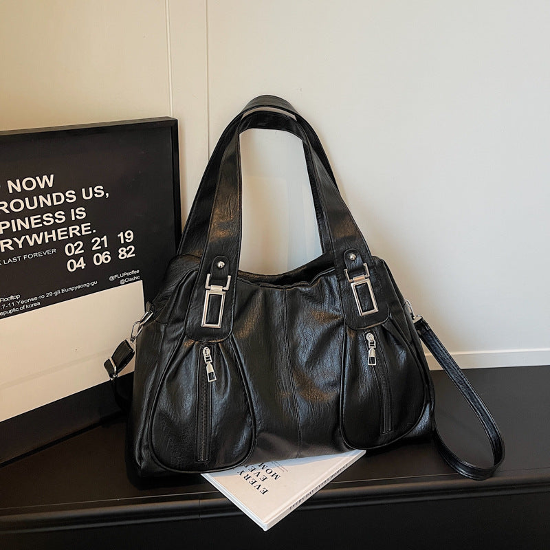 Women's Fashion Soft Leather Large Capacity Tote Bag