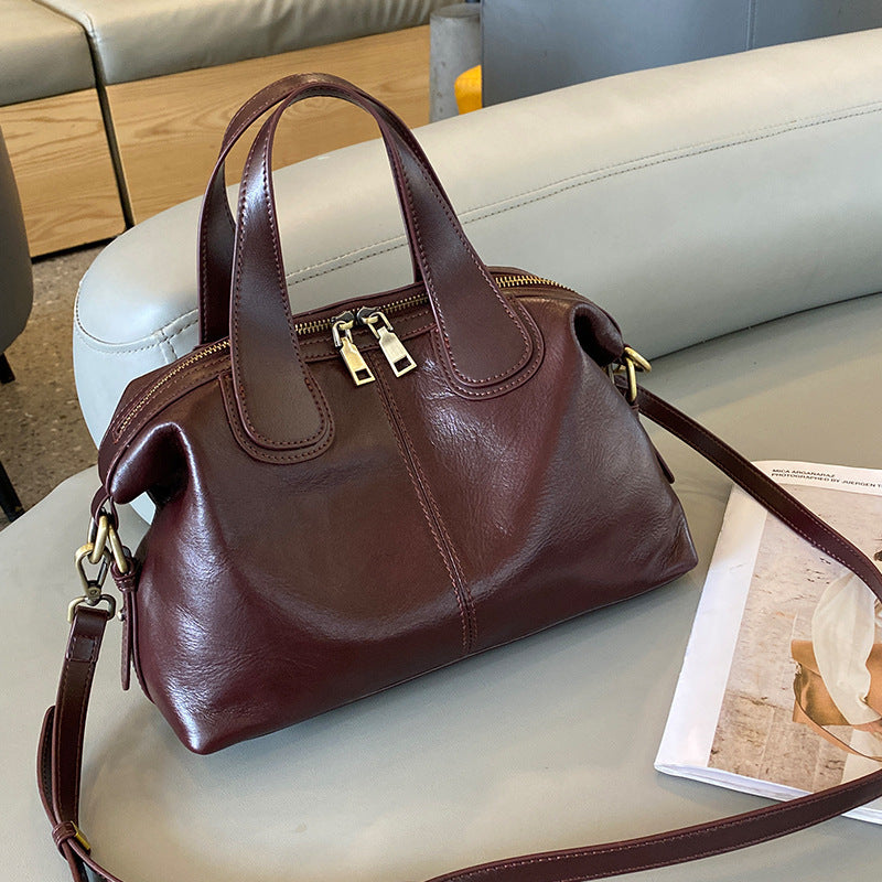 Women's Vegetable Tanning Leather High Sense Vintage Women's Handbag