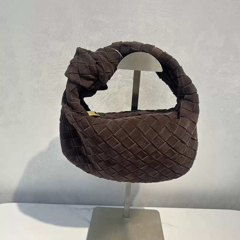 Women's Woven Fashionable Portable Dumpling Design Knotted Bags