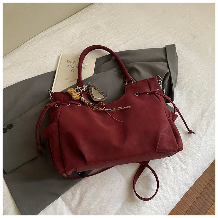 Women's Retro Large Capacity Winter Korean Fashion Tote Bags