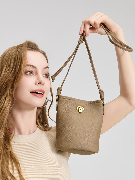 Women's Korean Style Mini Genuine Leather Mobile First Layer Women's Messenger Bag