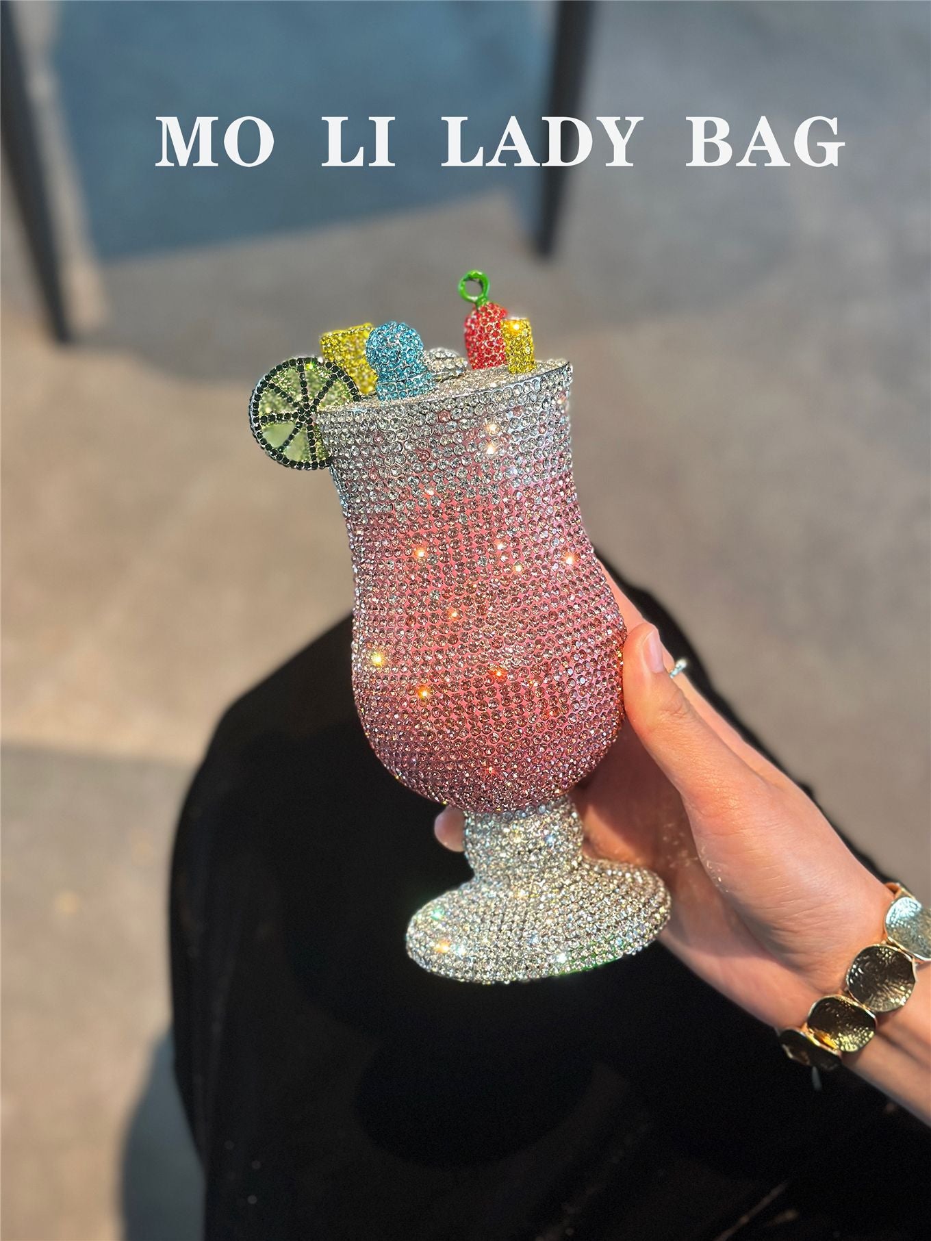 Women's Luxury Fairy Cocktail Goblet With Diamonds Full Of Rhinestone Women's Shoulder Bag