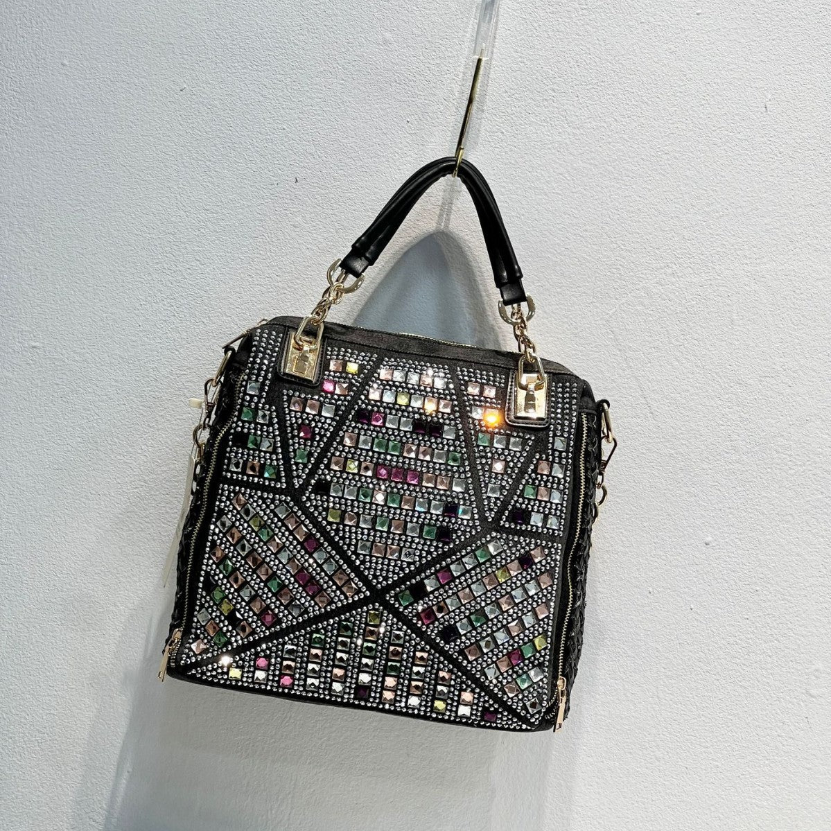 Women's Woven Fashion Rhinestone Denim Large Capacity Women's Handbag