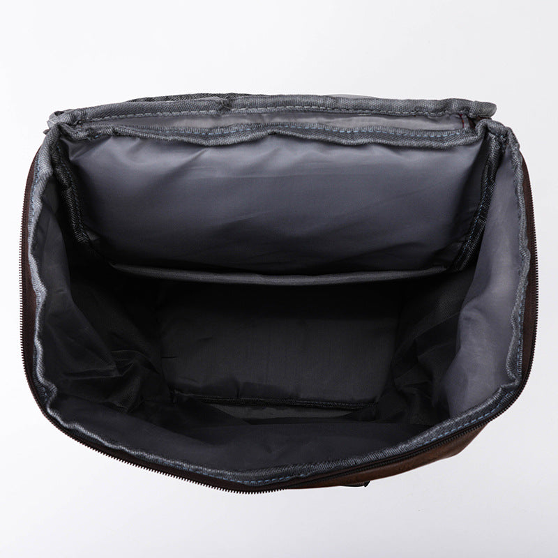 Popular Men's Fashion Vintage Leather Commuter Leisure Backpack