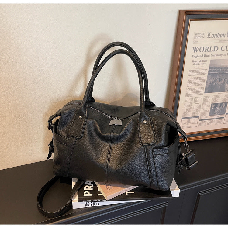 Large Capacity Female Height Textured Retro Handbags