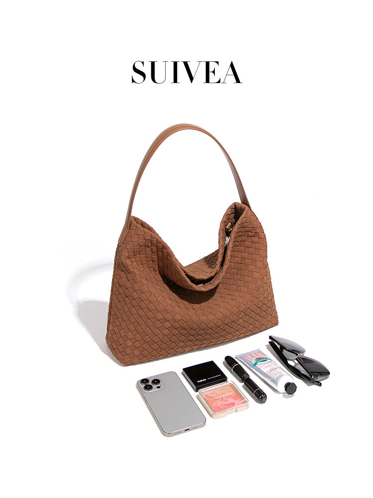 Women's Retro Portable Large Capacity Woven Women's Handbag