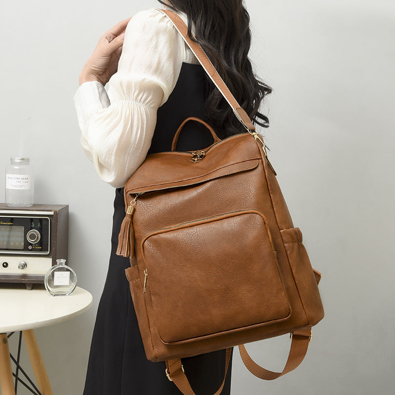 Elegant Women's Retro Large Capacity Brown Bags