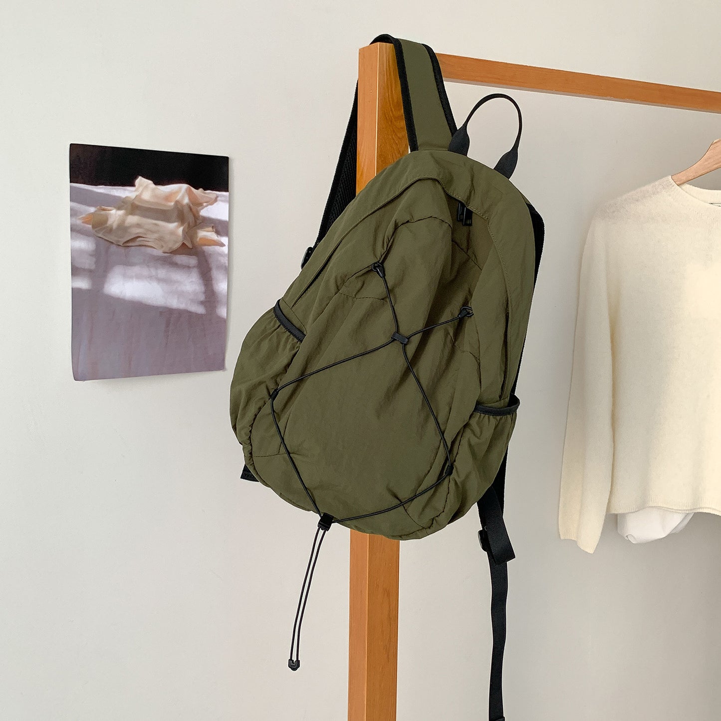 Women's Korean Style Autumn Lightweight Leisure Nylon Large Backpacks