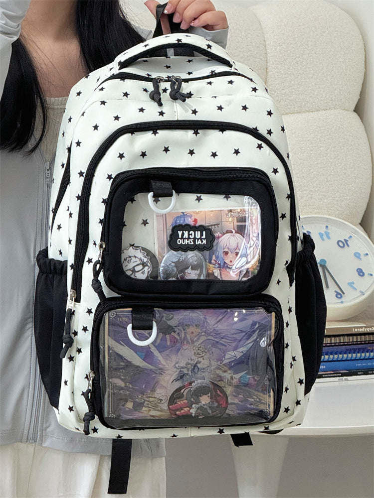 Fresh Sweet Dopamine Transparent Bar Cartoon Junior Large Leisure Backpack