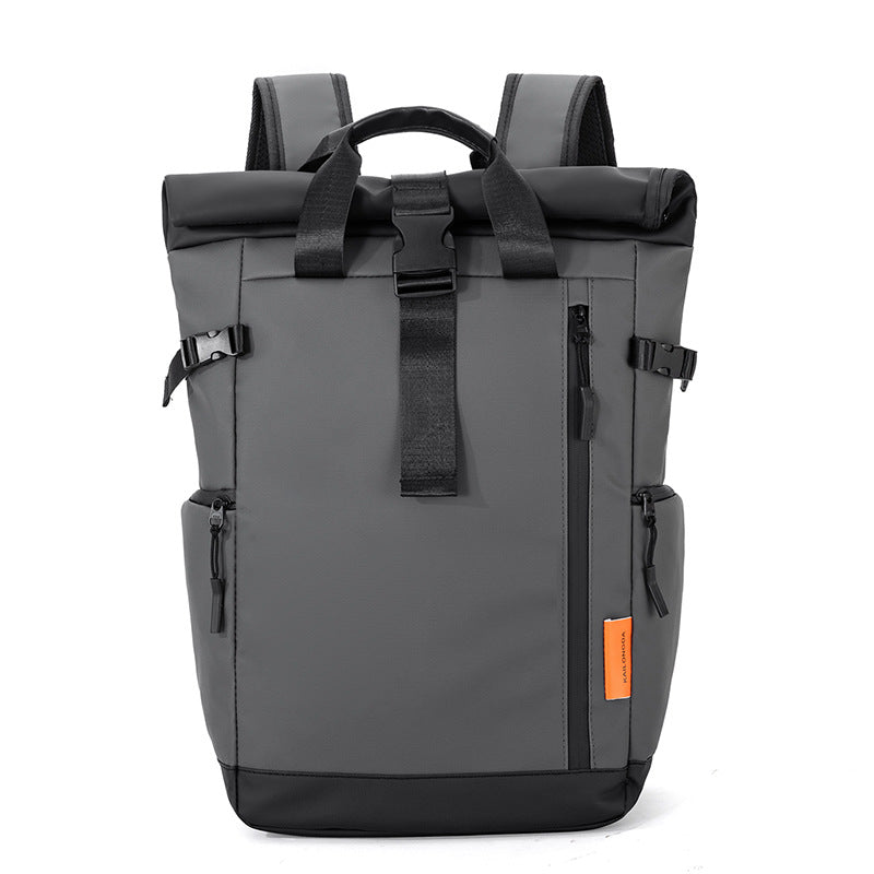Men's Trendy Roll Top Large Capacity Leisure Backpack