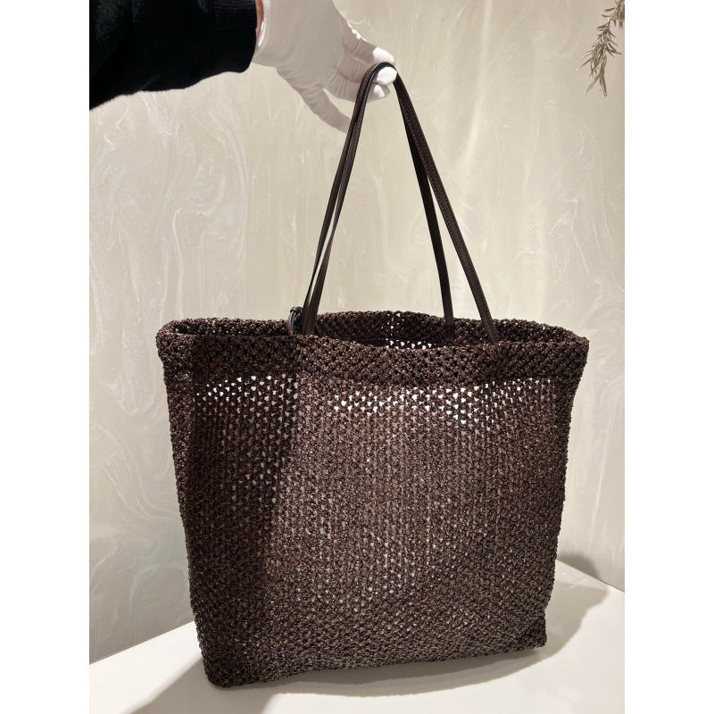 Raffia Woven Versatile Large Capacity Shopping Simple Retro Tote Bag