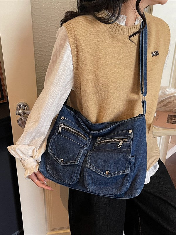 Versatile Personality Denim High Sense Minority Women's Shoulder Bag
