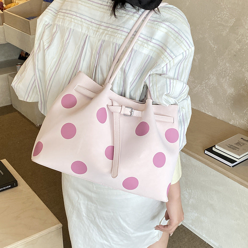 Women's Large Capacity Fashion Polka Dot Commuter Western Style Women's Messenger Bag