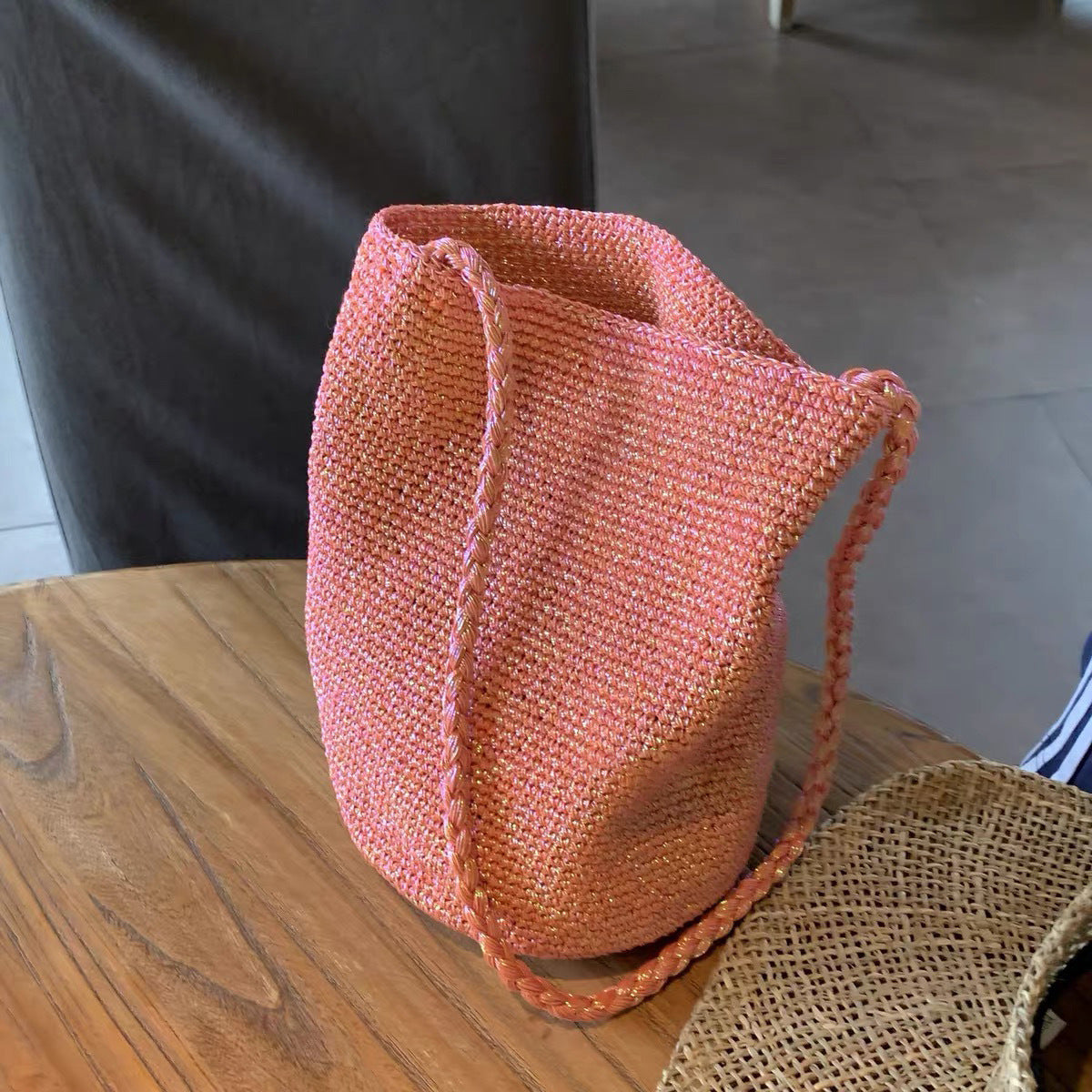 Flash Blue Niche Hand-woven Versatile Underarm Women's Shoulder Bag