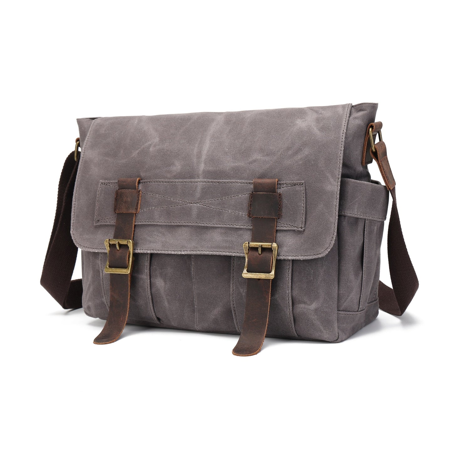 Retro Waxed Large Capacity Portable Contrast Color Fashion Men's Messenger Bag