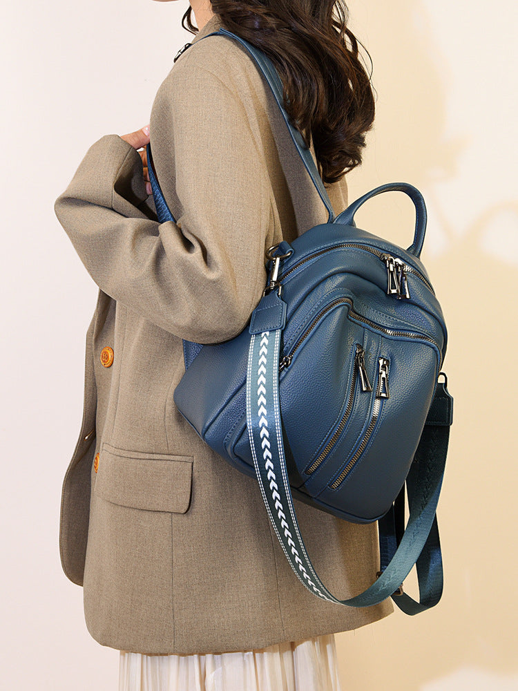 Women's Korean Style Trendy Fashion Solid Color Soft Women's Backpack