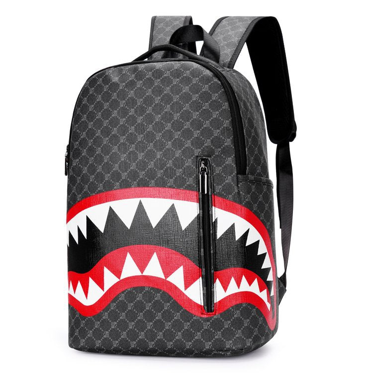 Men's Shark Business Large Capacity Campus Good-looking Leisure Backpack