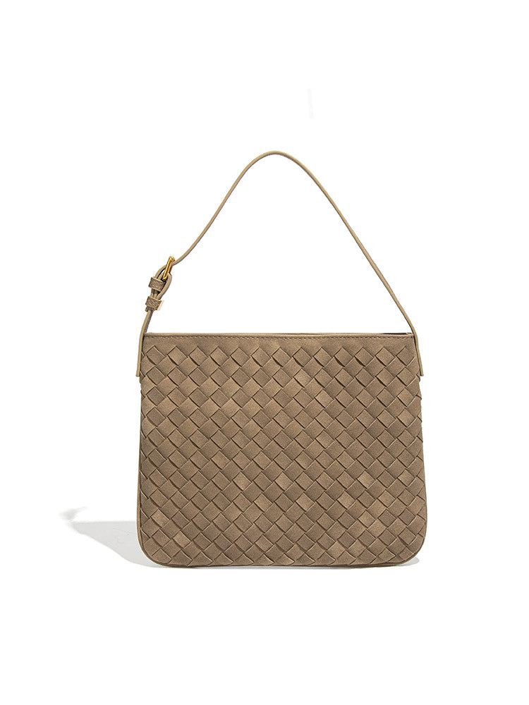 Women's Frosted Portable Underarm Retro Woven Simple Handbags