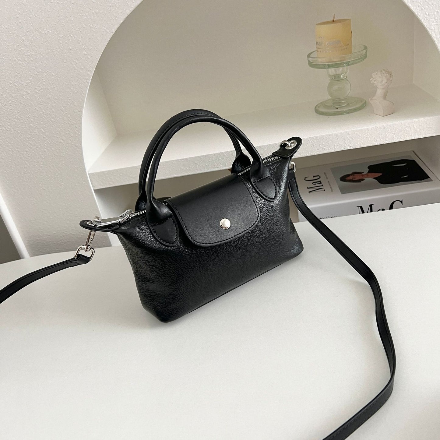 Women's Leather Niche First Layer Cowhide Large Women's Messenger Bag