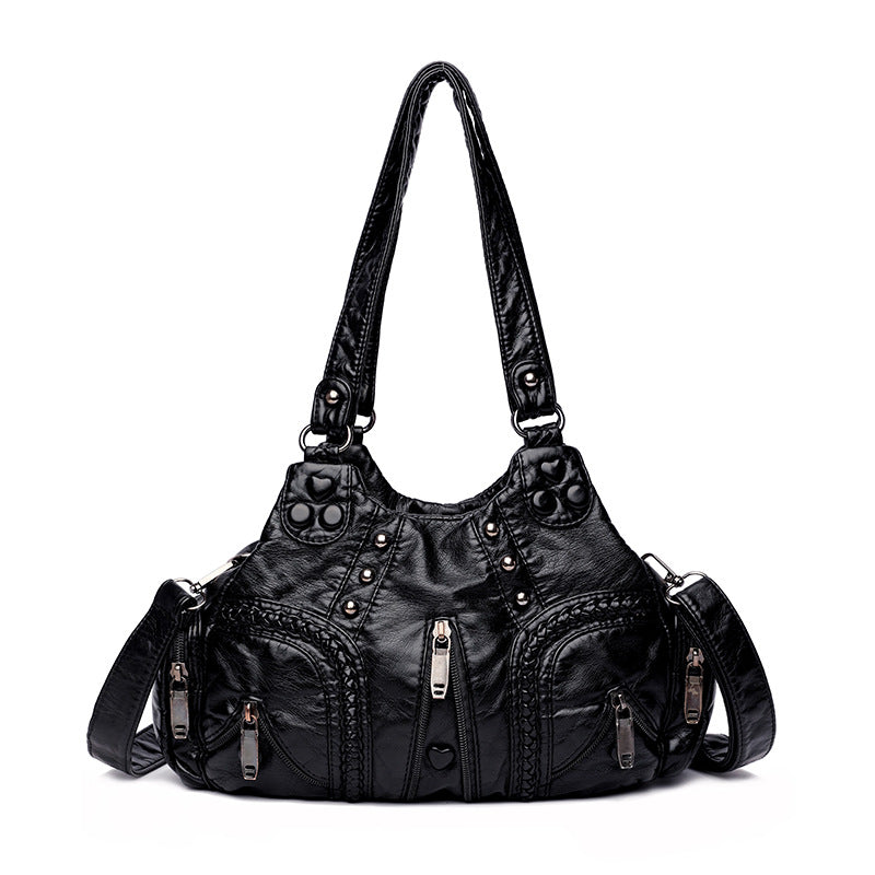Women's Washed Soft Leather Mother Large Capacity Leisure Women's Handbag