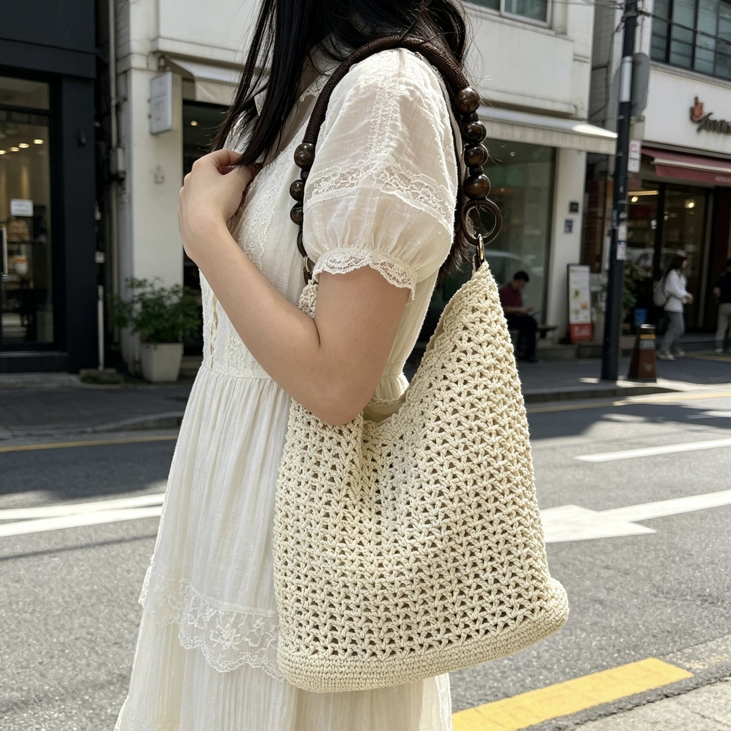 Women's Seaside Vacation Beach High Sense Niche Hand-woven Women's Shoulder Bag