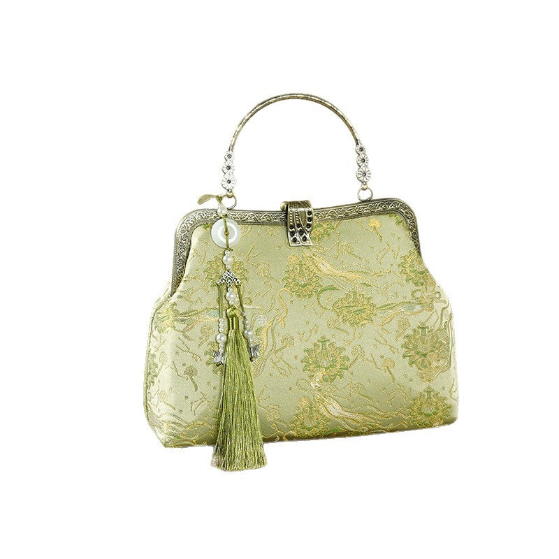 Pursuing Dream Jacquard Brocade National Style Cheongsam Tassel Small Square Bags
