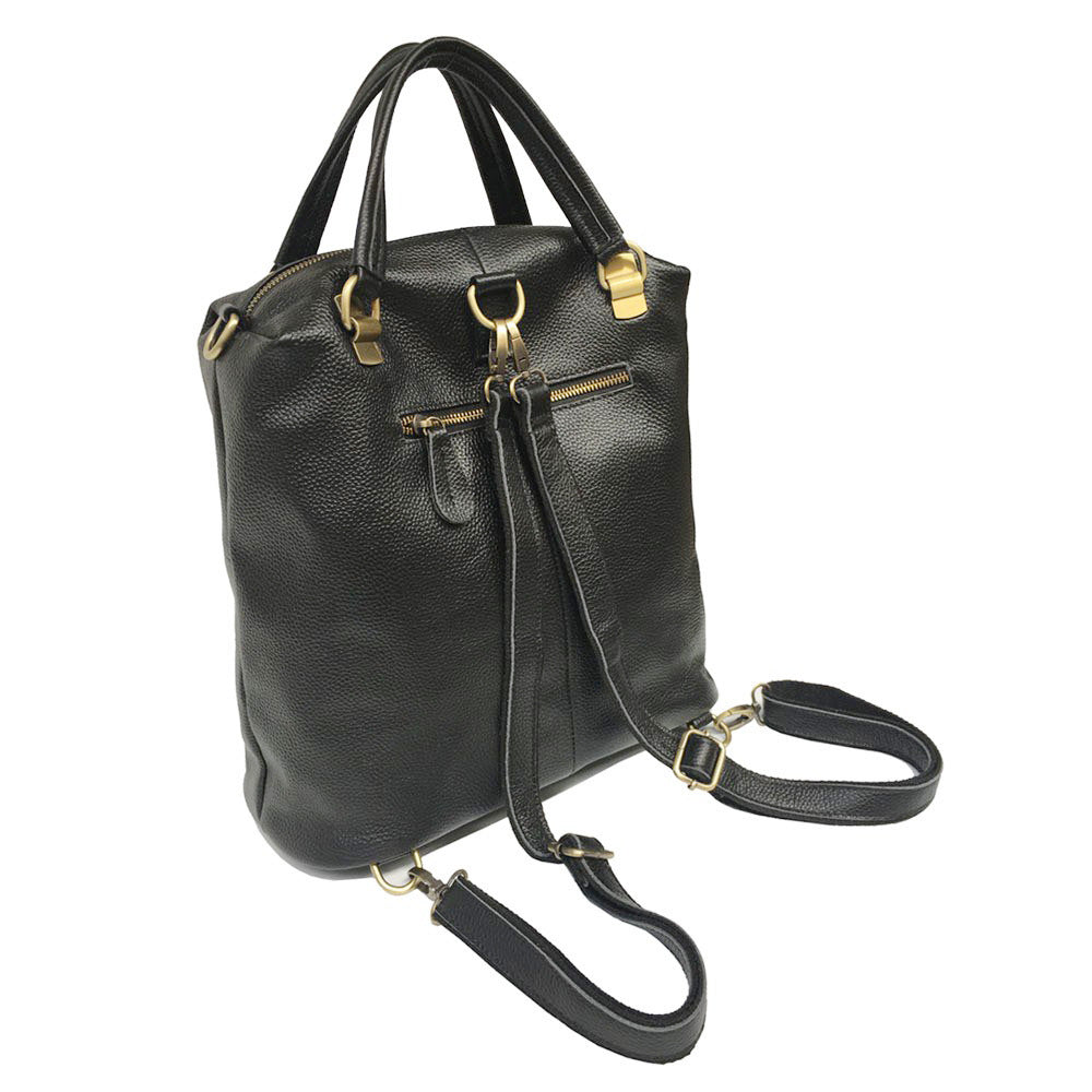Women's Leather Black First Layer Cowhide Trendy Fashion Joker Women's Backpack