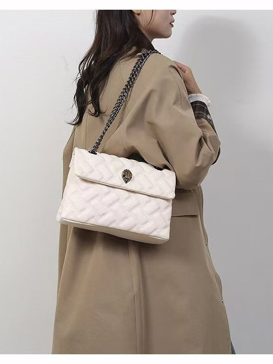 Chain Diamond Embroidery Thread Versatile Eagle Head Light Women's Shoulder Bag