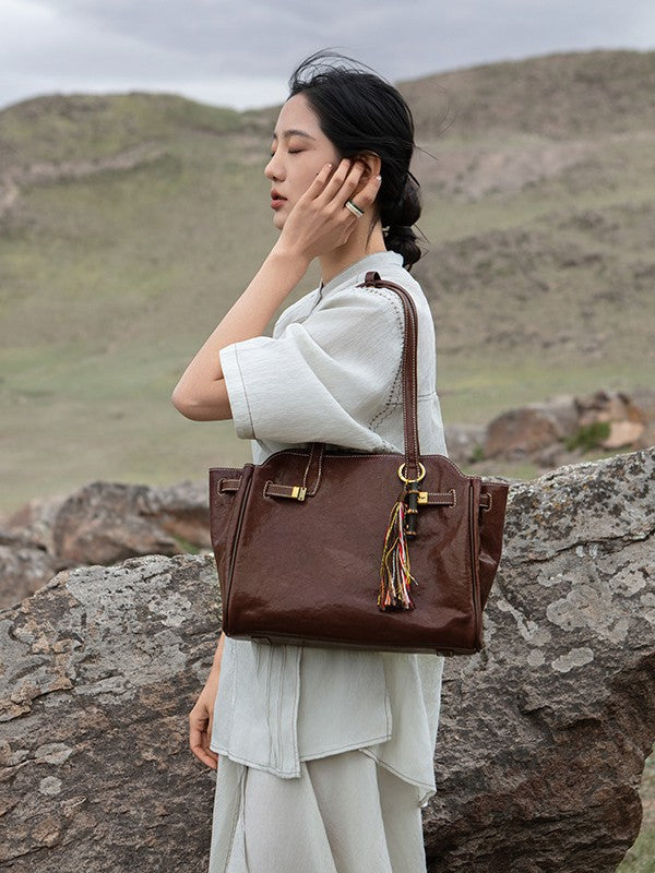Wang Herbal Heaven Top Layer Vegetable Tanning Leather Handbags