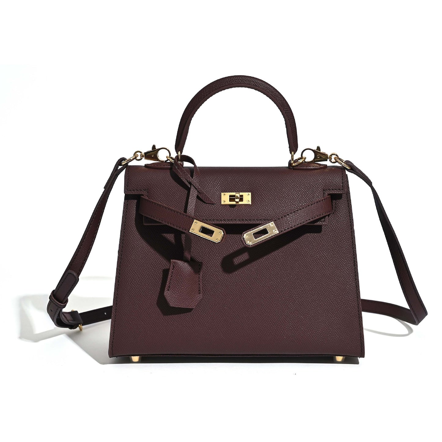Genuine Leather Second Generation Kelly Palm Print Simple Women's Handbag