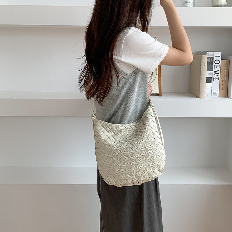 Women's Summer Authentic Leather Weave High Sense Bags