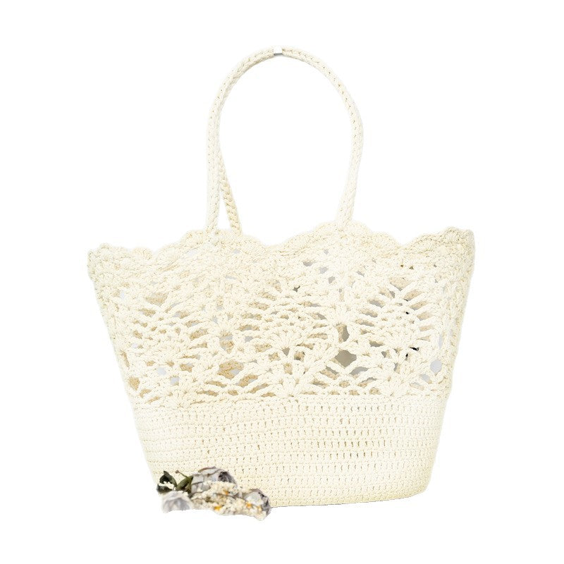 Hollow Woven Basket Beach Knitted Handmade Crocheted Cotton Bags
