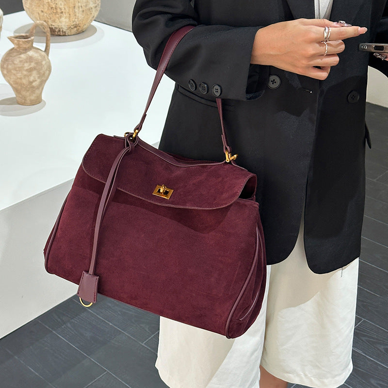 Women's Vintage Suede Large Capacity Commuter High-grade Tote Bag