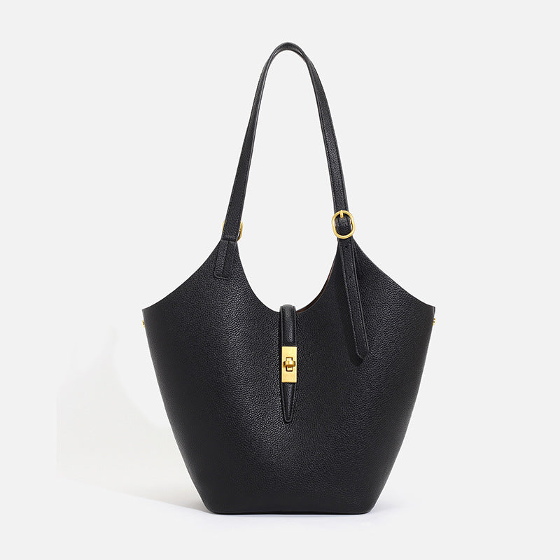Women's Leather Summer Tide Large Capacity Cowhide Son Underarm Bag