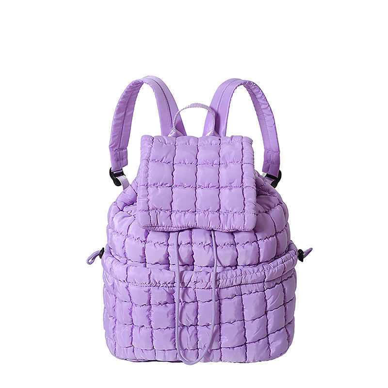 Women's Fashion Commuter Large Capacity Fluffy Plaid Backpacks