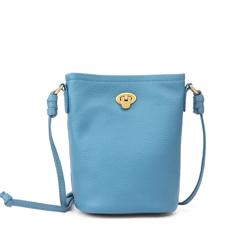 Women's Korean Style Mini Genuine Leather Mobile First Layer Women's Messenger Bag