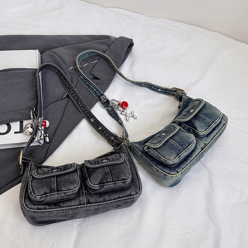 Retro Motorcycle Portable High-grade Underarm Fashion Pocket Niche Bags
