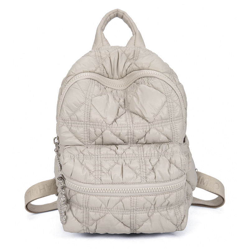 Women's Glossy Pleated Cloud Large Capacity Commuter Class Trendy Backpacks