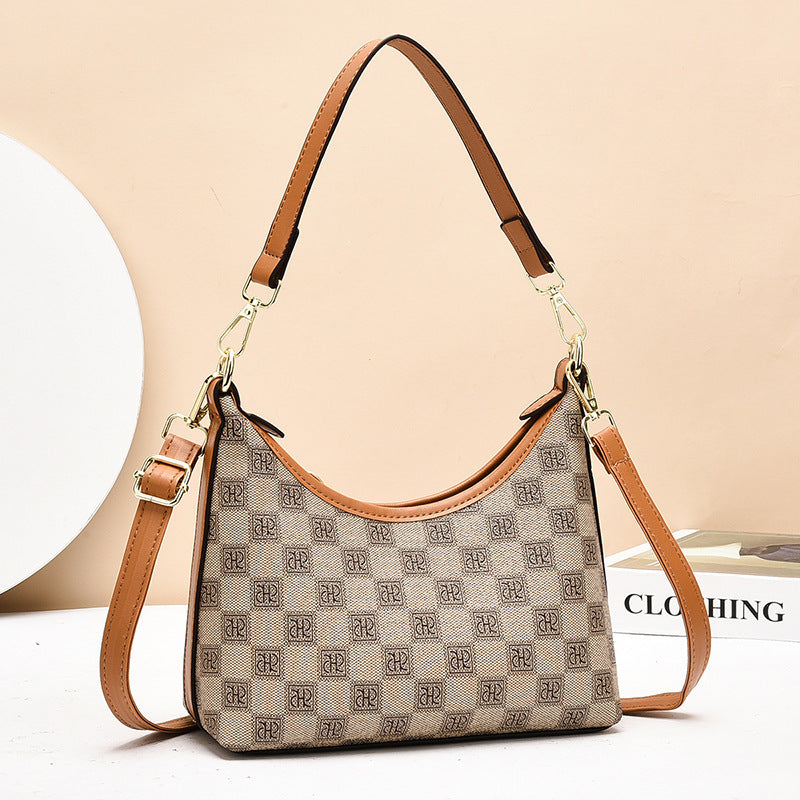 Women's Light Luxury Underarm Selenodont Printed Large Bags