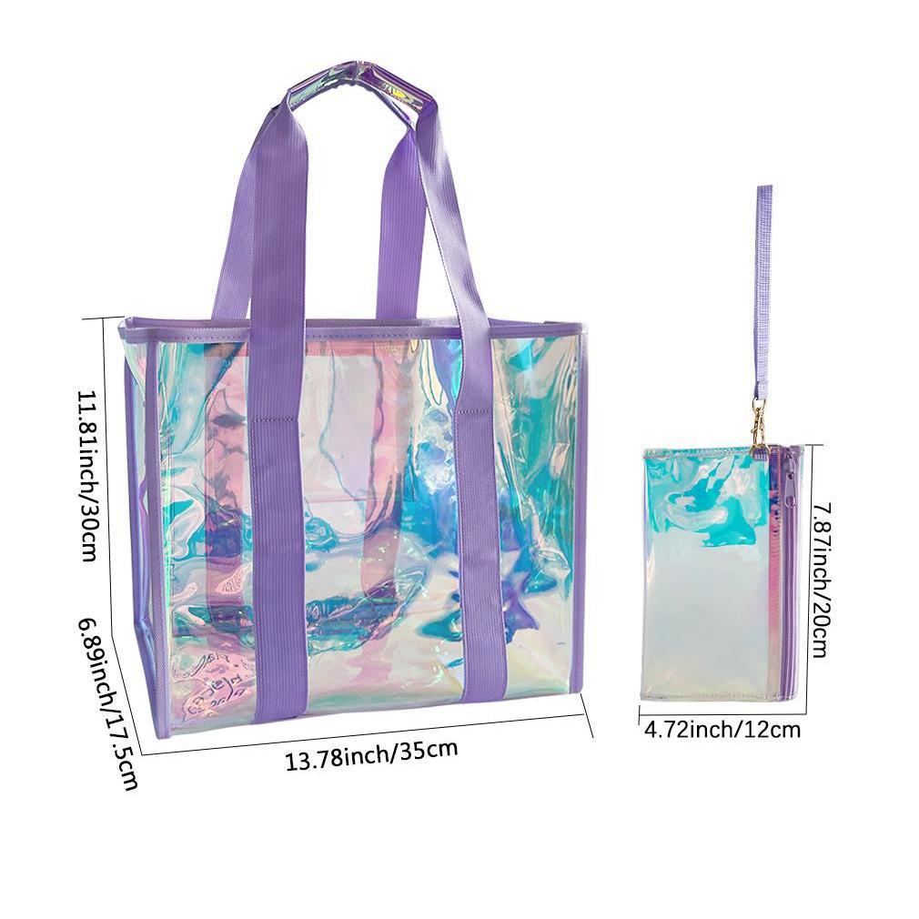 Women's Colorful Portable Waterproof Gel Beach Tote Bag