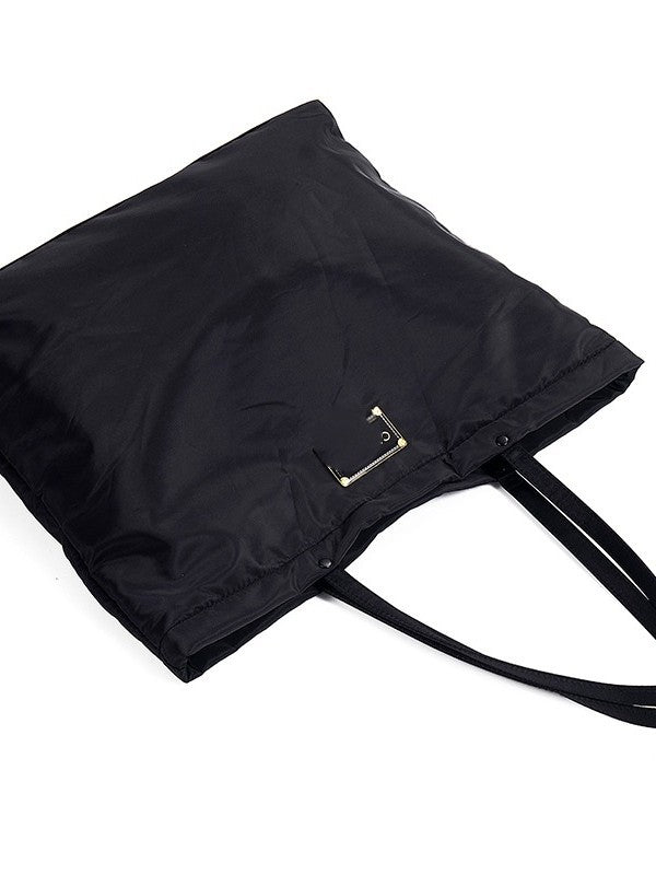 Women's Gift Portable Nylon Cloth Black Shopping Women's Handbag