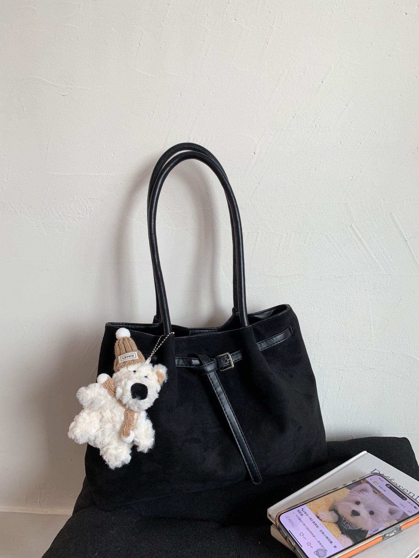 Women's Retro Suede Commuter Portable Boston Shoulder Bags