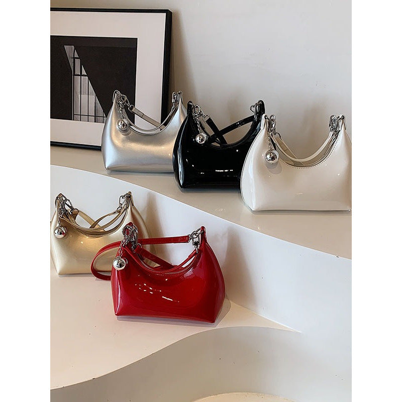 Women's Glossy Pea Korean Fashionable Simple Niche Women's Shoulder Bag