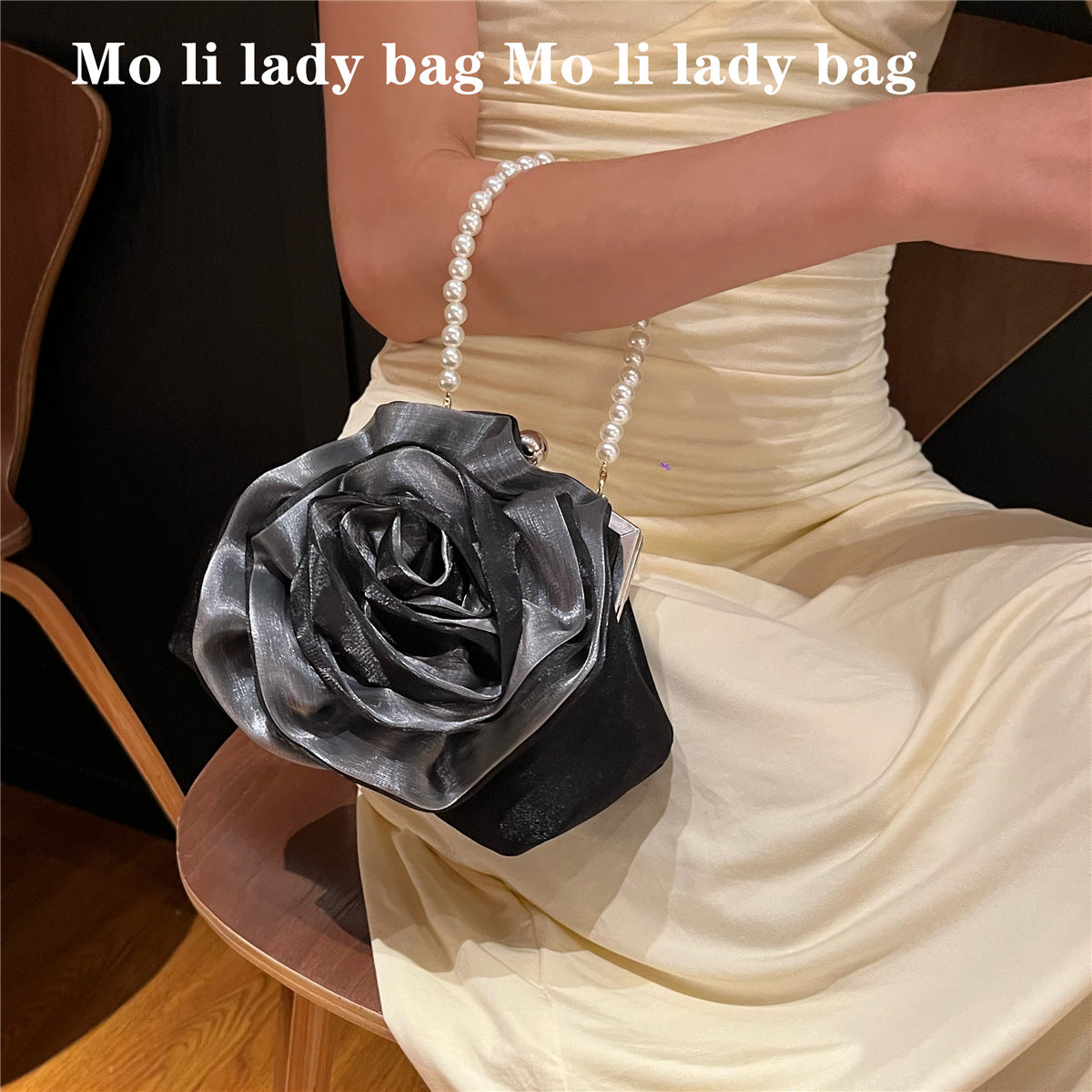 Vintage Pearl Hand Carrying Camellia Bridal Banquet Fairy Cross Body Bags
