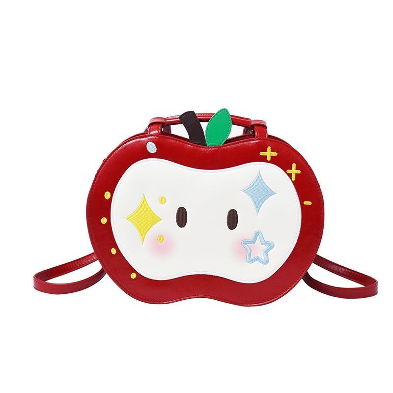 Women's Korean Cartoon Cute Red Apple Design Fashionable Leisure Backpack