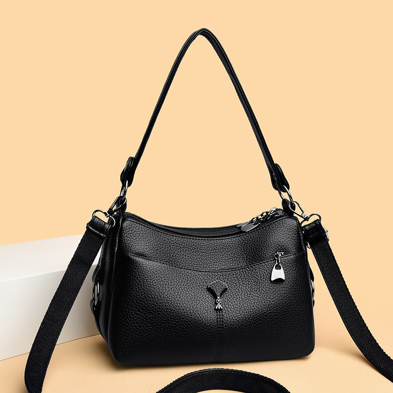 Women's Mother Elegant Authentic Leather Tactile Feel Women's Shoulder Bag